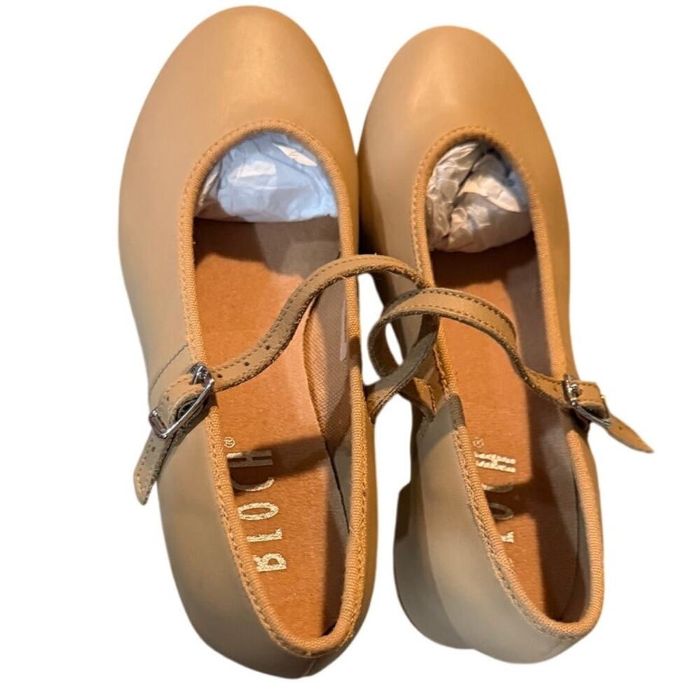 New Bloch Tan Beige Mary Jane Strap Tap Shoes Girls Size 4N Youth Dance